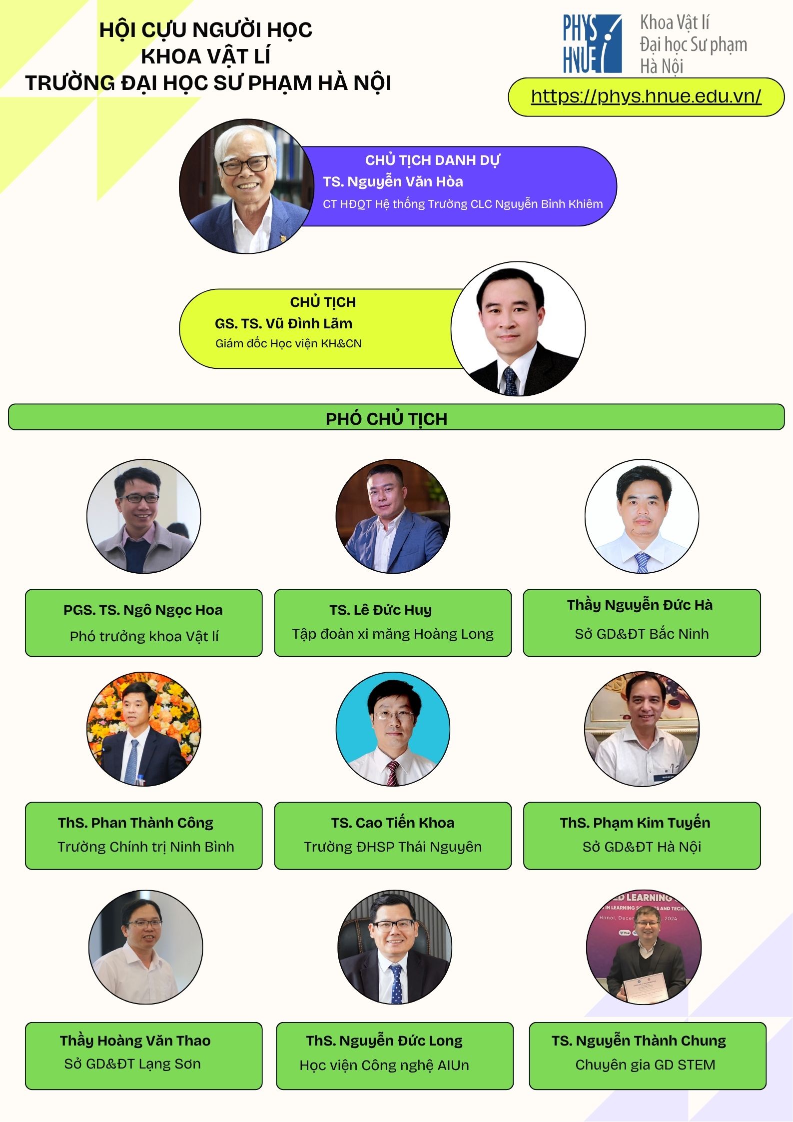 Hội cựu người học Khoa Vật lí 2026-2031